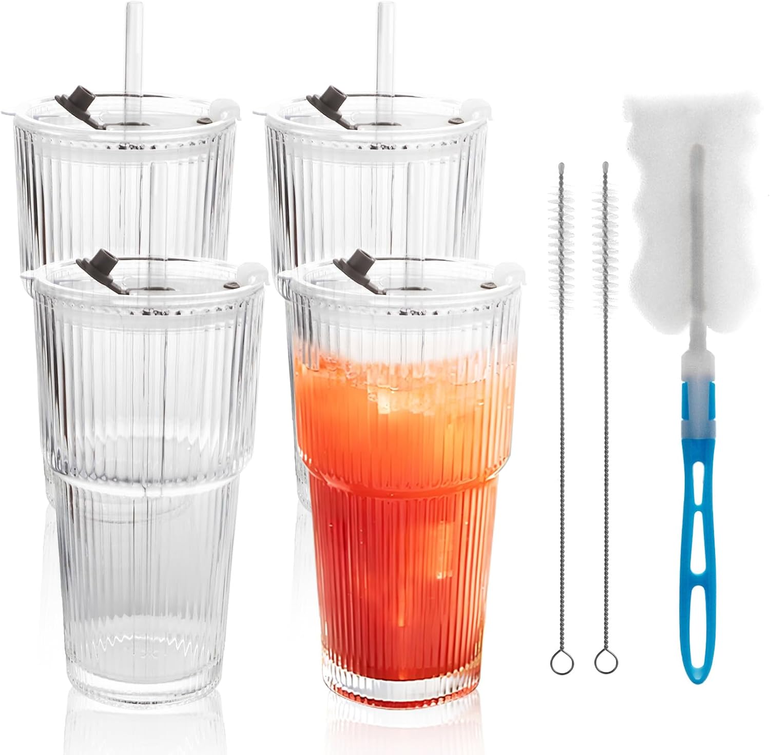 Gobelets Fraise 500 ml avec Couvercle et Paille Vendos85 - Mathon