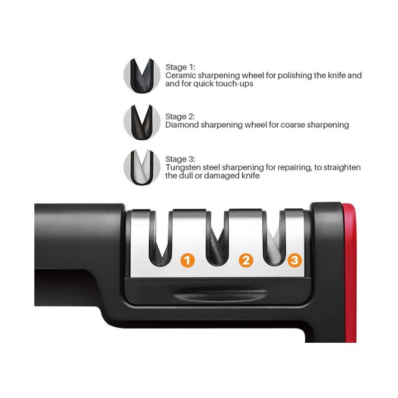 Affûteur aguiseur de couteaux à 3 niveaux Herzberg HG8116 Herzberg - Mathon - 4
