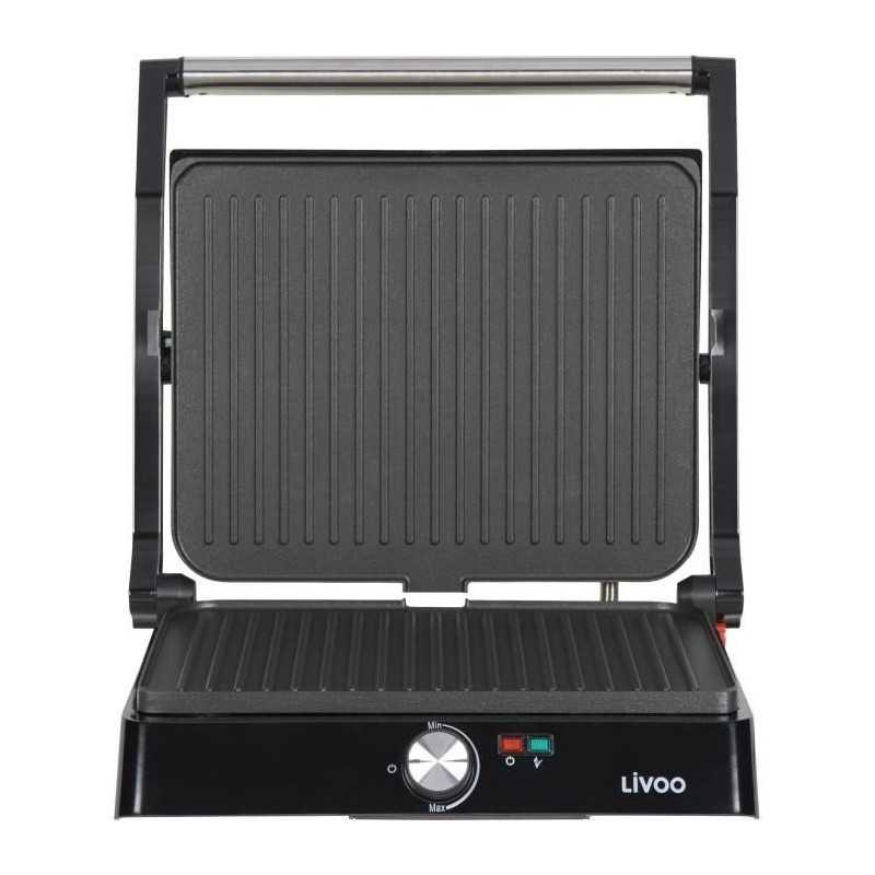 Grill Viande Et Panini - Livoo - Doc223 - 2200w - 2 Plaques - Antiadhésif - Surface De Cuisson De 29 X 23 Cm - Témoins Lumineu Livoo - Mathon - 1