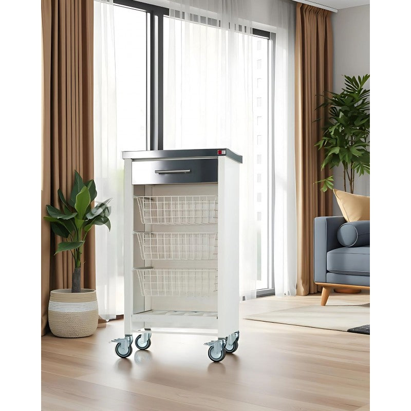 Desserte de cuisine plateau supérieur en Acier Inoxydable, CHELSEA, Blanc Don Hierro - Mathon - 4