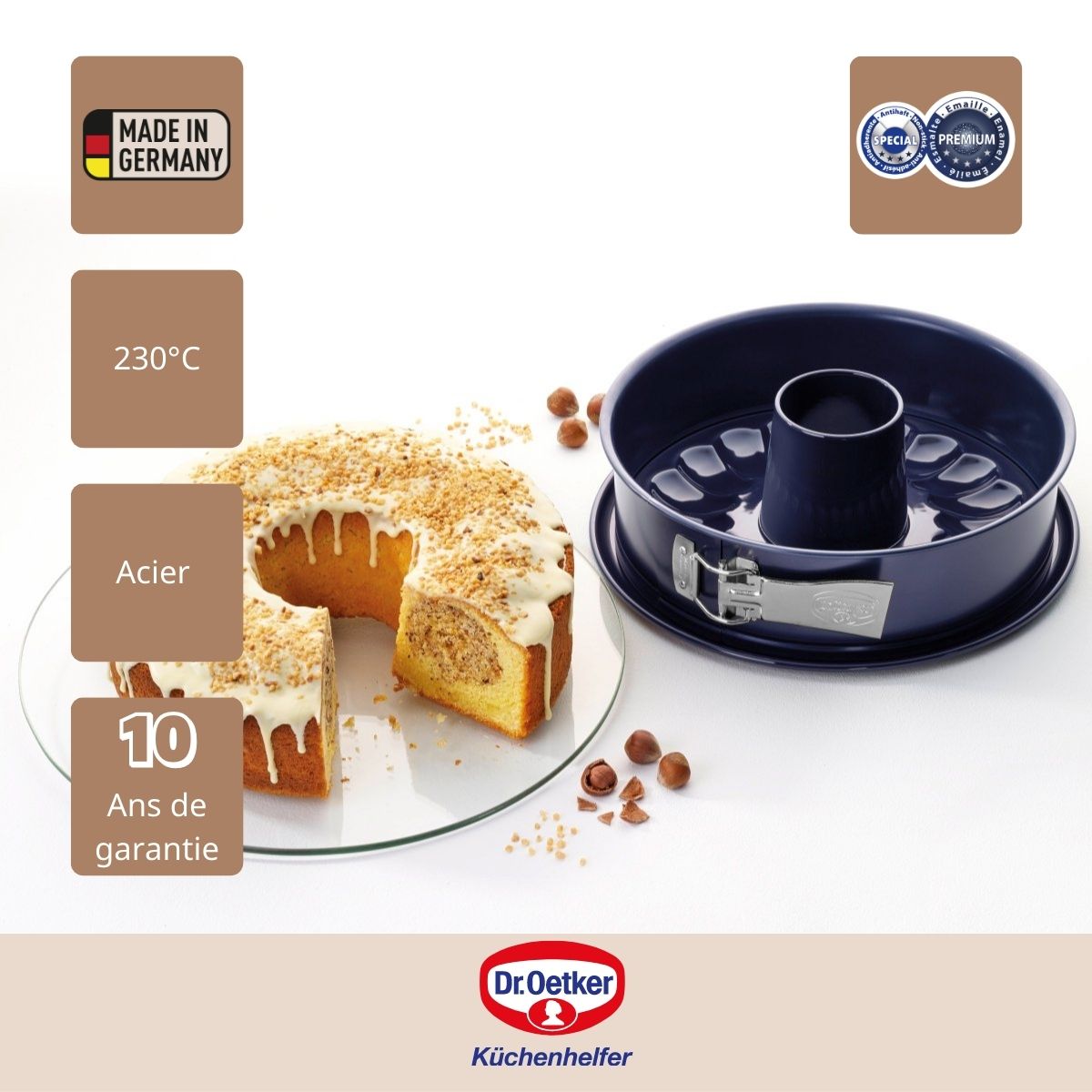 Lot de 2 moules à manqué à charnière avec fond à savarin 26 cm Dr Oetker Back Liebe Dr. Oetker - Mathon - 4