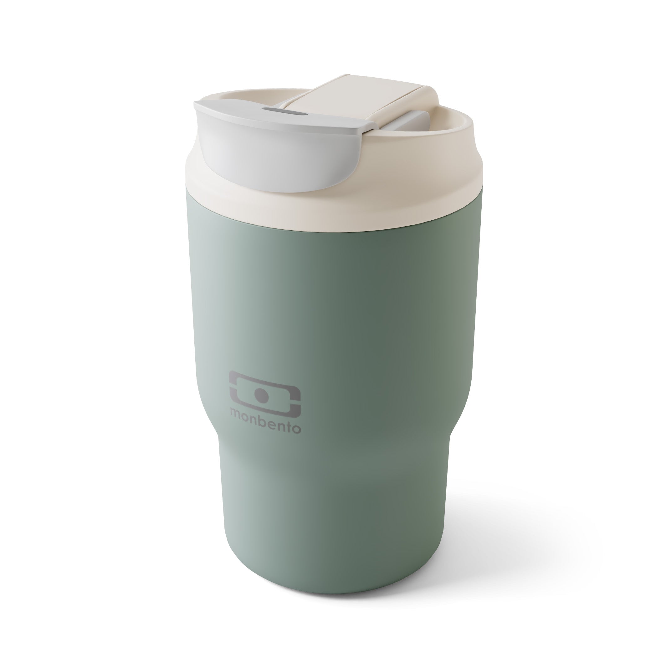 Mug isotherme avec paille Travel Mug S 360ml vert Natural Monbento - Mathon - 1