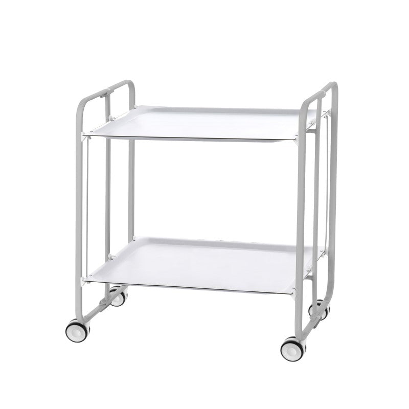 Desserte pliante 2 niveaux avec roulettes – structure gris aluminium, bauhaus Don Hierro - Mathon - 1