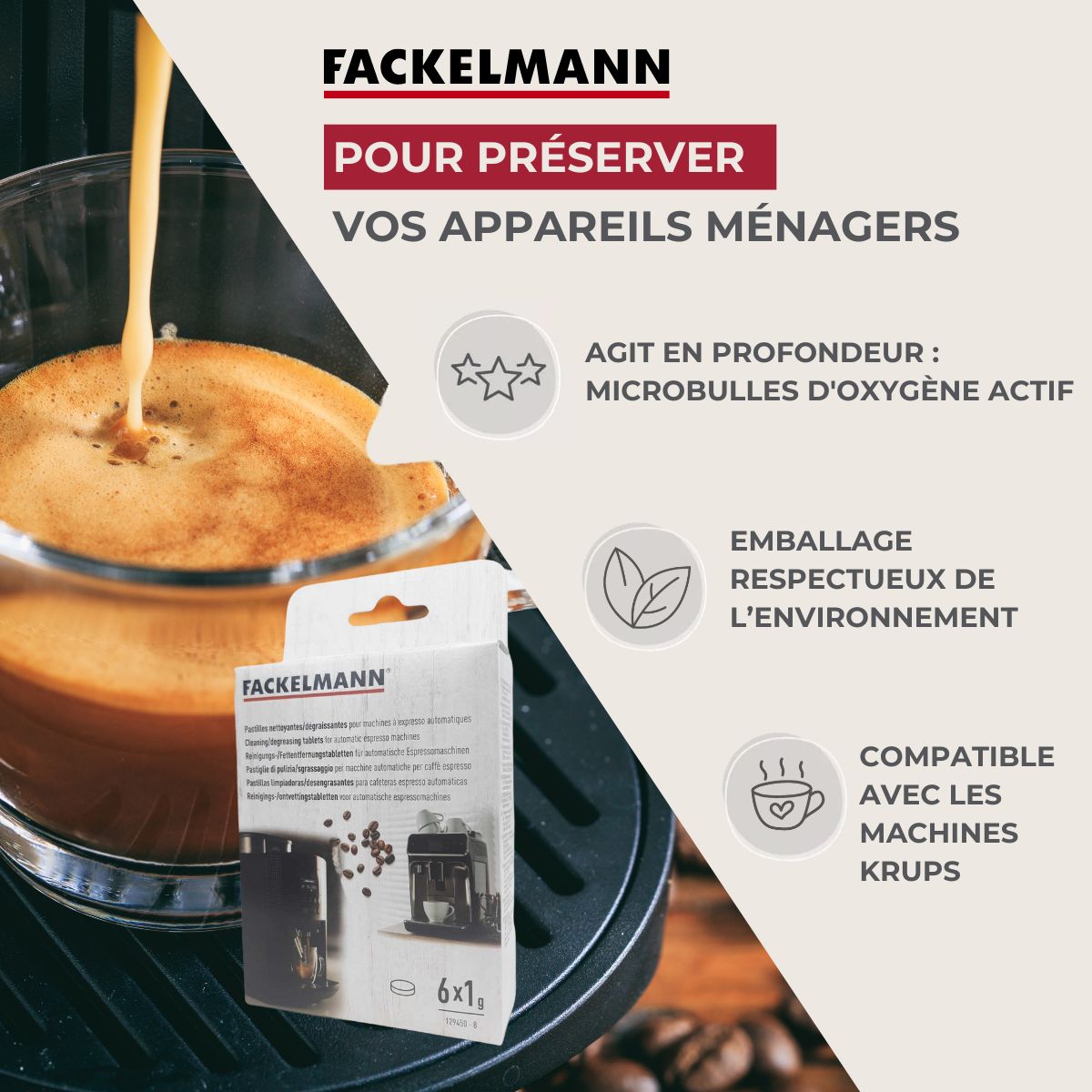 Ensemble de 36 Pastilles détergentes pour appareils électroménagers par 6  Petit Déjeuner Fackelmann - Mathon - 2