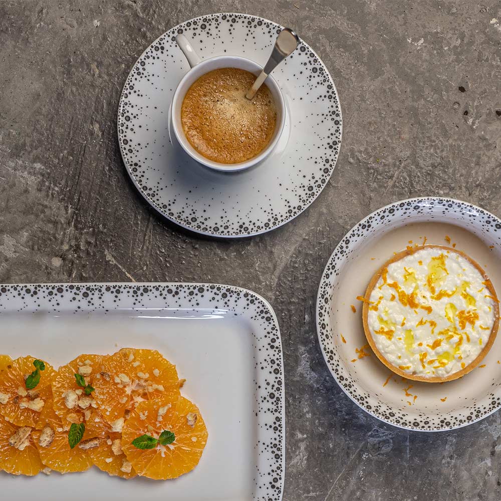 Tasses et sa sous-tasse Boréalis gris 12 cl (lot de 6) Table passion - Mathon - 1