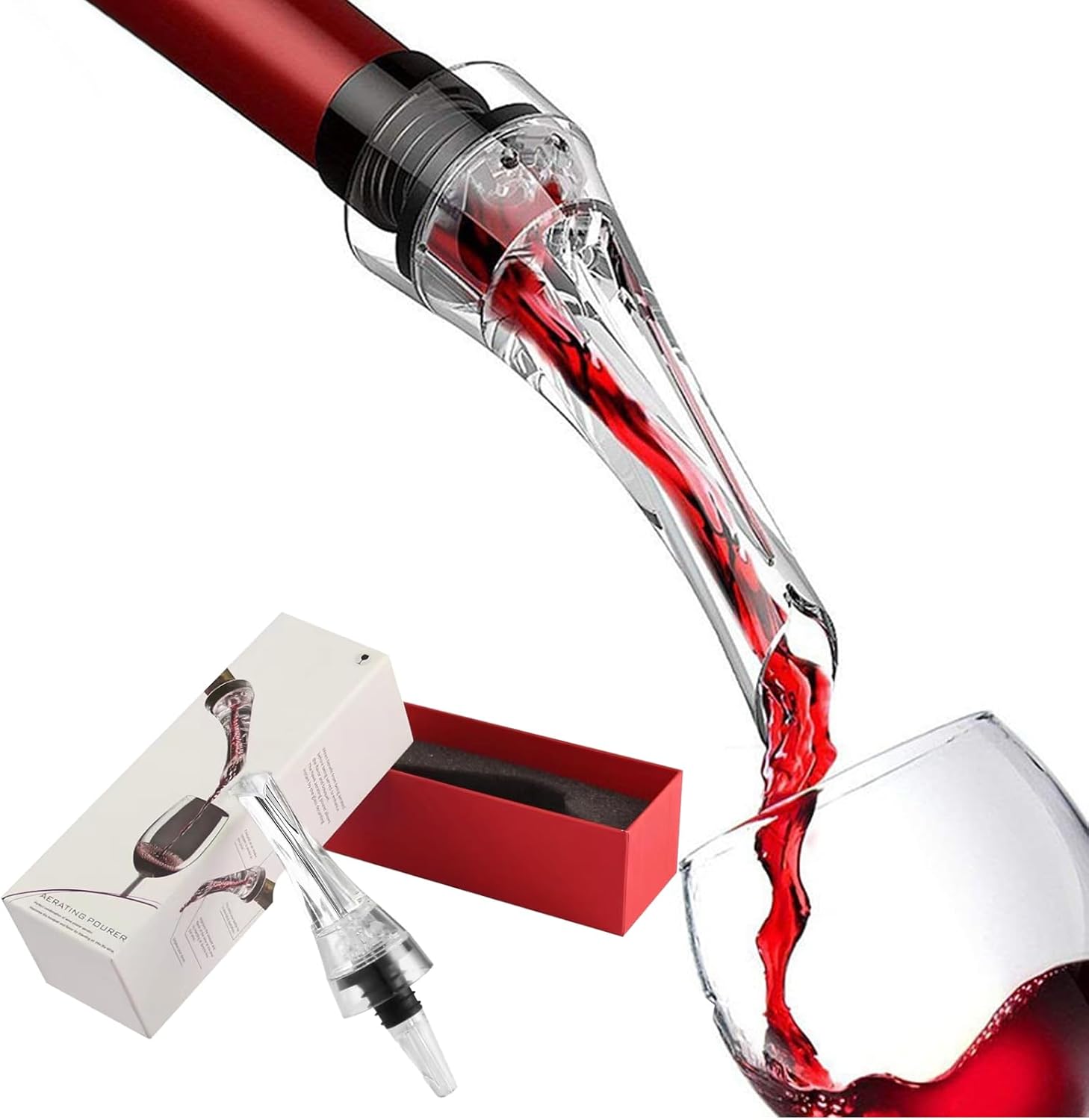 Aérateur à vin avec bec verseur anti-goutte – Transparent/Noir Vendos85 - Mathon