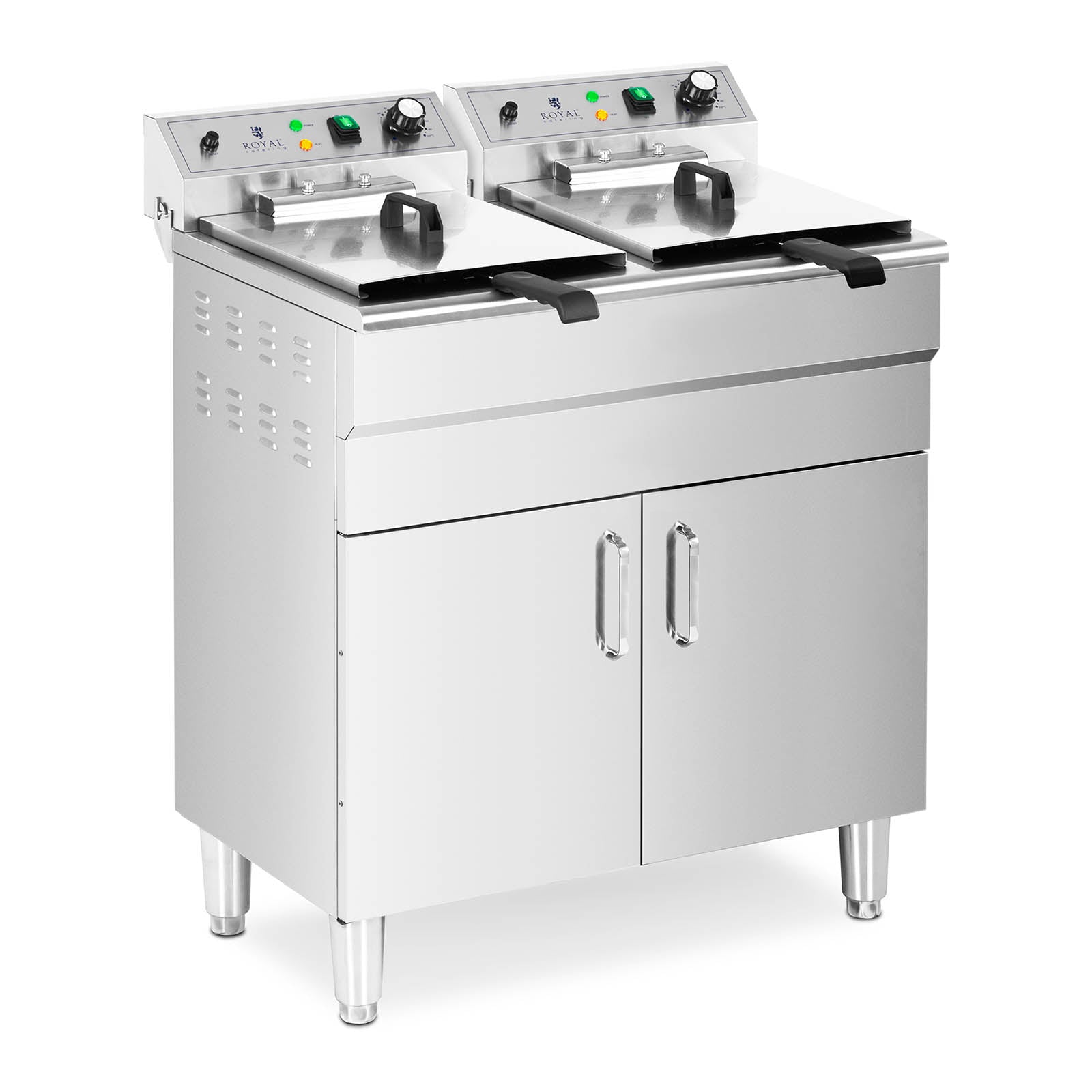 Friteuse électrique double 26 litres 10 000 watts robinet zone froide armoire professionnel acier inoxydable 14_0003983 - Mathon - 1