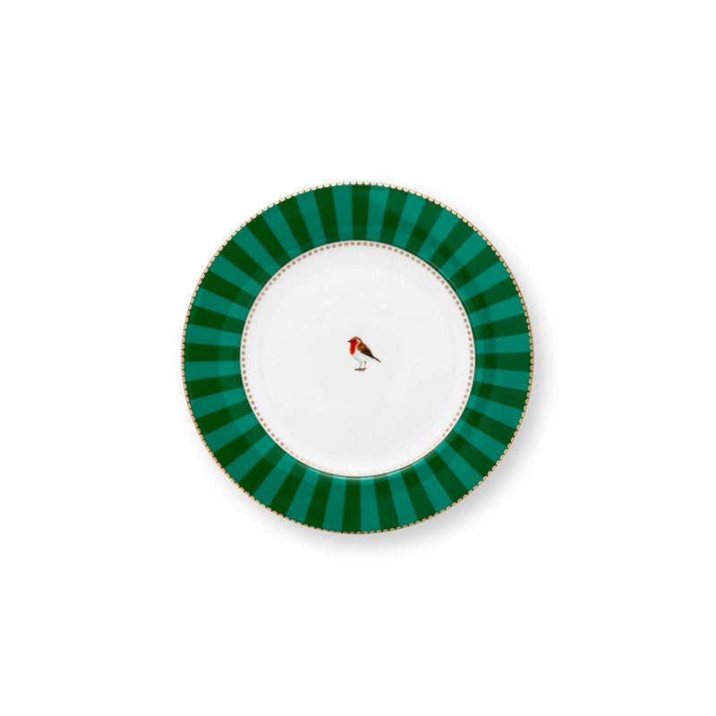 Lot de 6 Assiettes à pain Love Birds Stripes Emeraude - 17cm Pip Studio - Mathon - 1