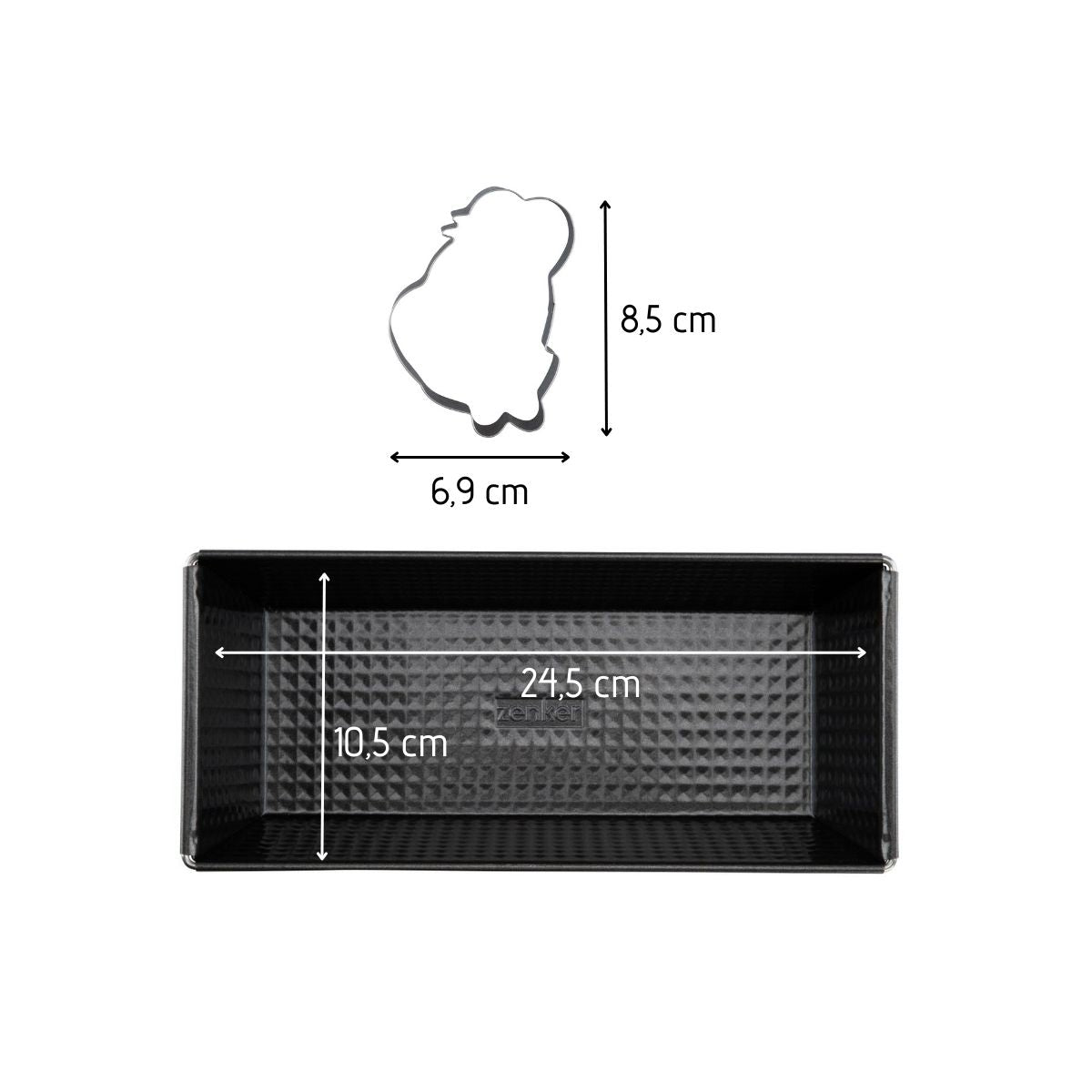 Moule à cake 25 cm avec emporte-pièce Zenker Haribo Zenker - Mathon - 3