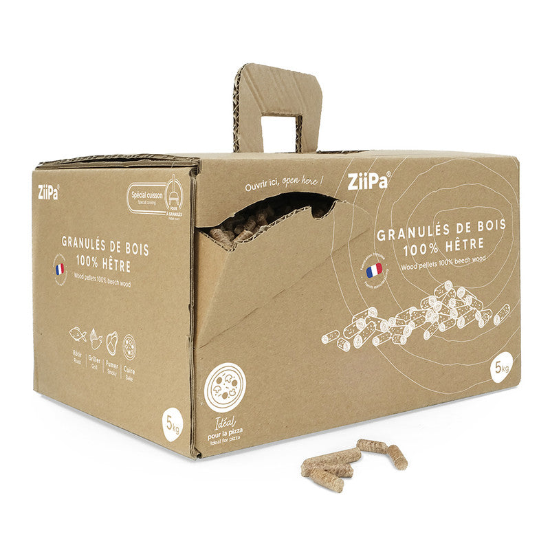 Boîte à Pellets 100 % Hêtre - 5 kg Ziipa - Mathon - 1