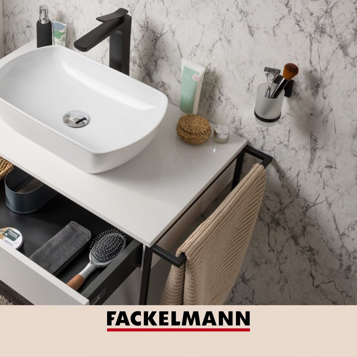 Support brosse à dents noir mat  New York Fackelmann - Mathon - 5