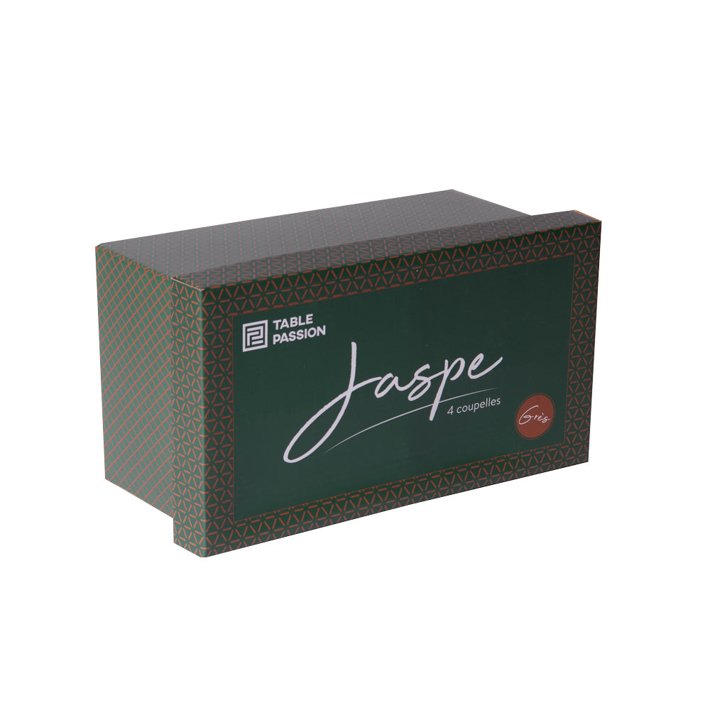 Coffret de 4 coupelles Jaspe 12 cm vert Table passion - Mathon - 2