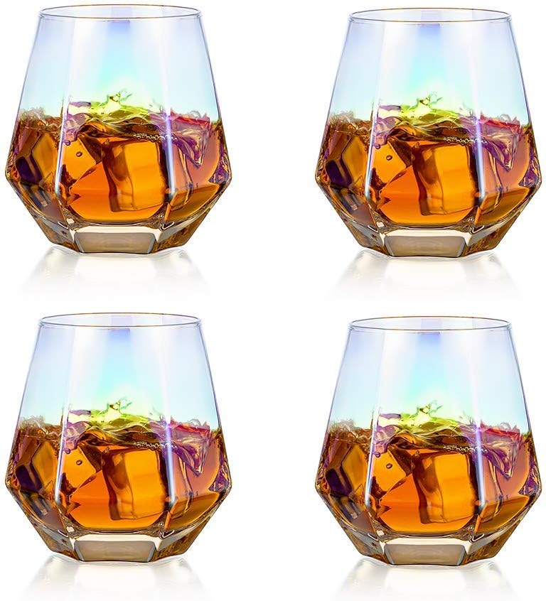 4 Verres à Whisky Géométriques Inclinés – Diamant 50° Vendos85 - Mathon