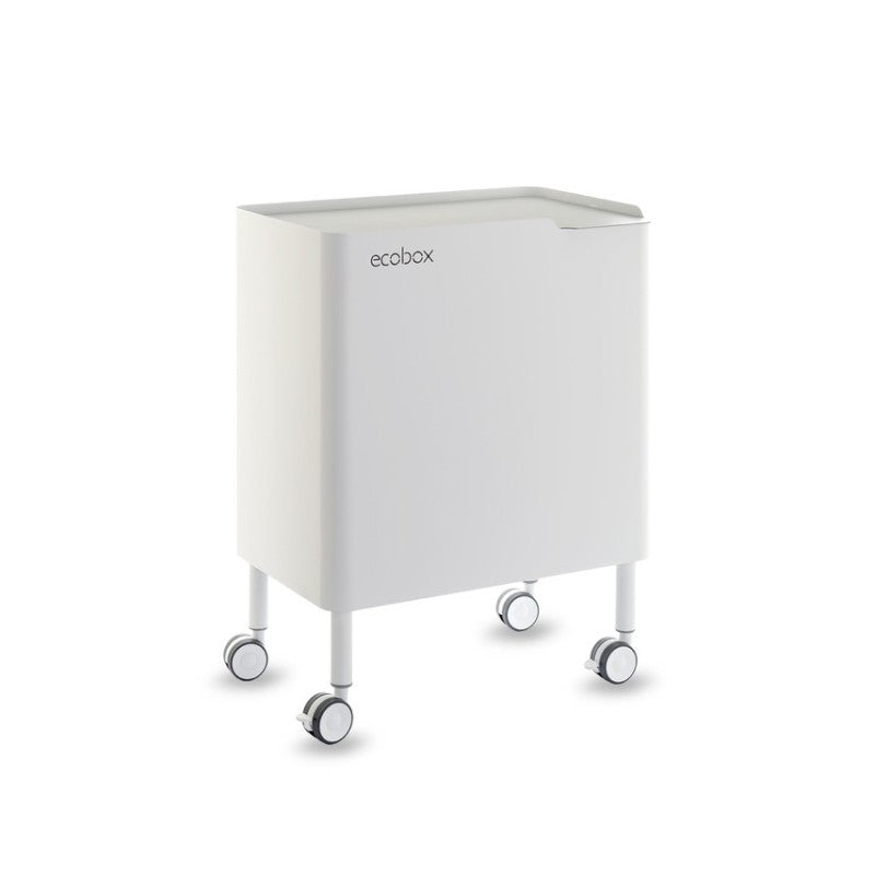 Poubelle cuisine fonctionnelle et élégante, 2 x 20 litres, ECOBOX NOA, Blanc-Gris Don Hierro - Mathon - 5