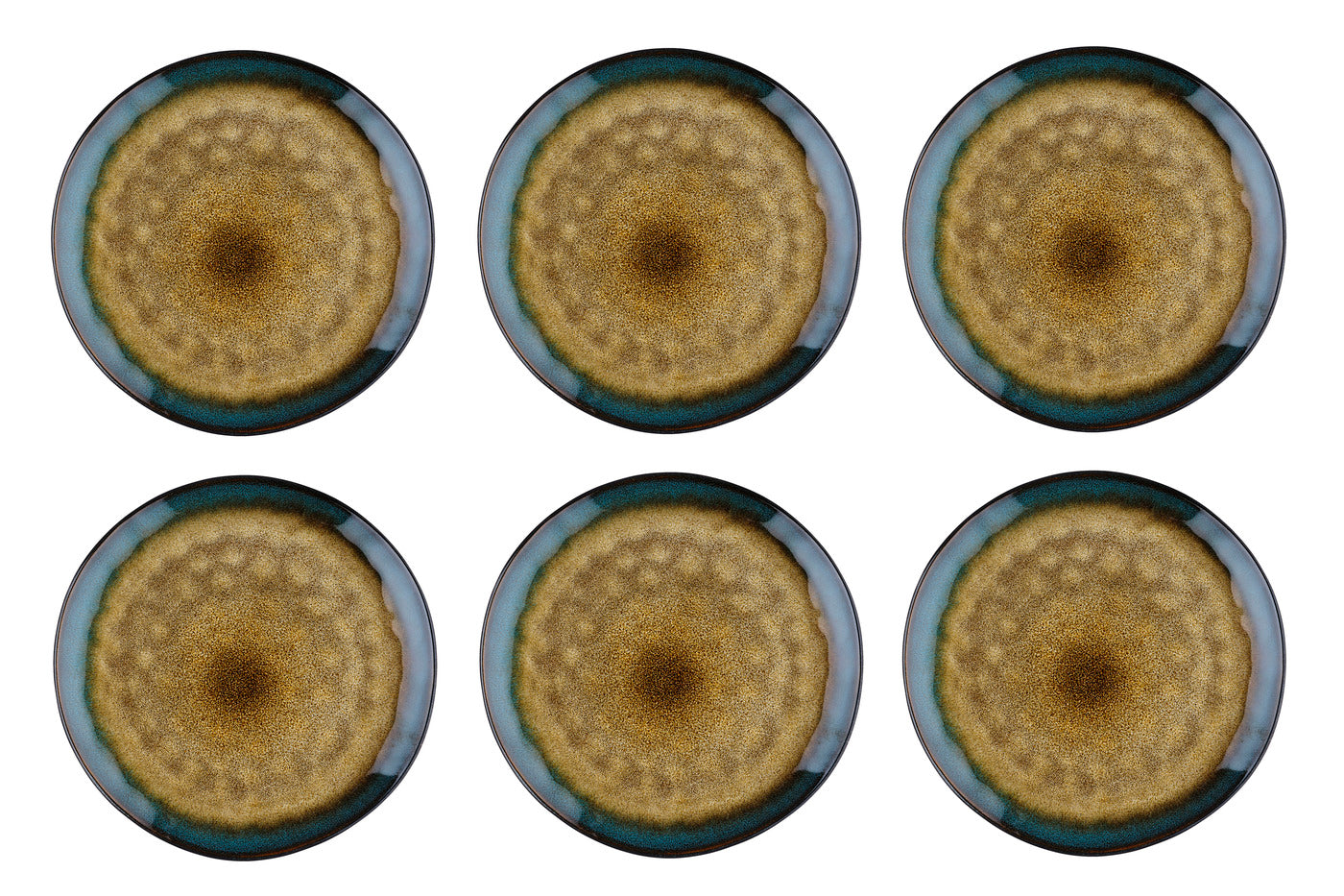 Lot de 6 assiettes plates en grès marron D28 Björn - Mathon - 1