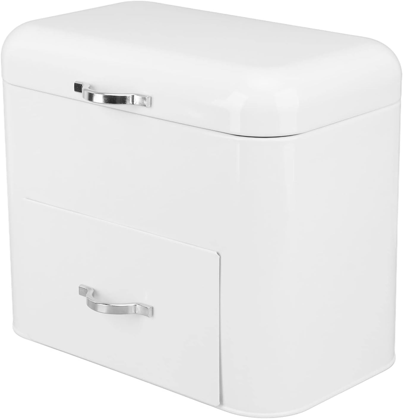 Boîte à Pain en Fer avec 2 étagères blanc Vendos85 - Mathon