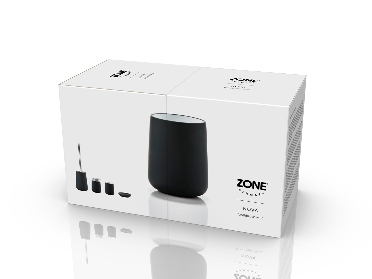 Gobelet pour brosse à dents NOVA en porcelaine et softtouch Noir Zone Denmark - Mathon - 4