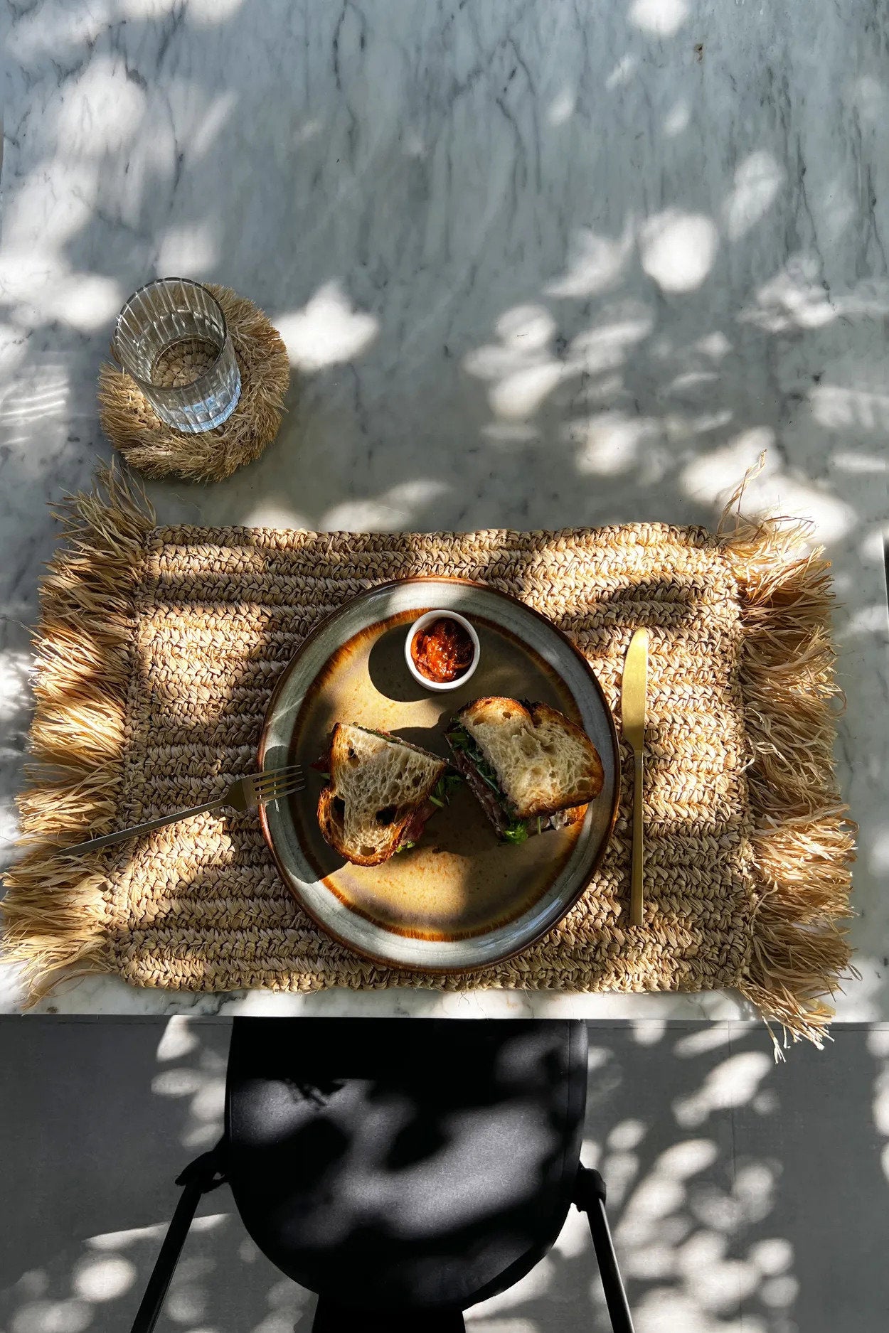 Le Set De Table Fringe Raffia - Rectangulaire - Naturel Bazar Bizar - Mathon - 2