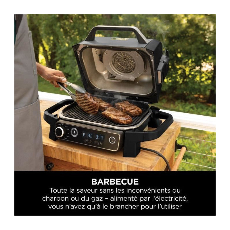 Barbecue électrique - Ninja - Woodfire - Og701eu - Grill, Fumoir & Air Fryer - Antiadhésif - Gris Et Noir Ninja - Mathon - 3