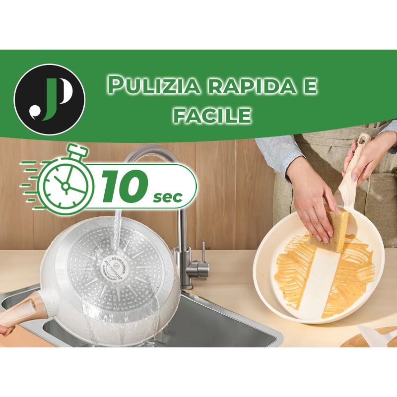 Batterie de cuisine 15 pièces Antiadhésif en Granit beige  Just perfecto JL-28 Just Perfecto - Mathon - 2