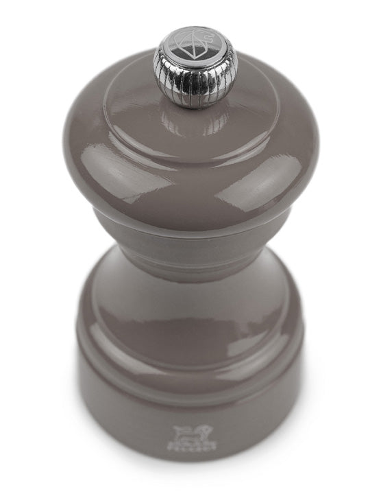Bistro Moulin à sel manuel en bois laqué, gris taupe, 10 cm - 4in. Peugeot - Mathon - 4