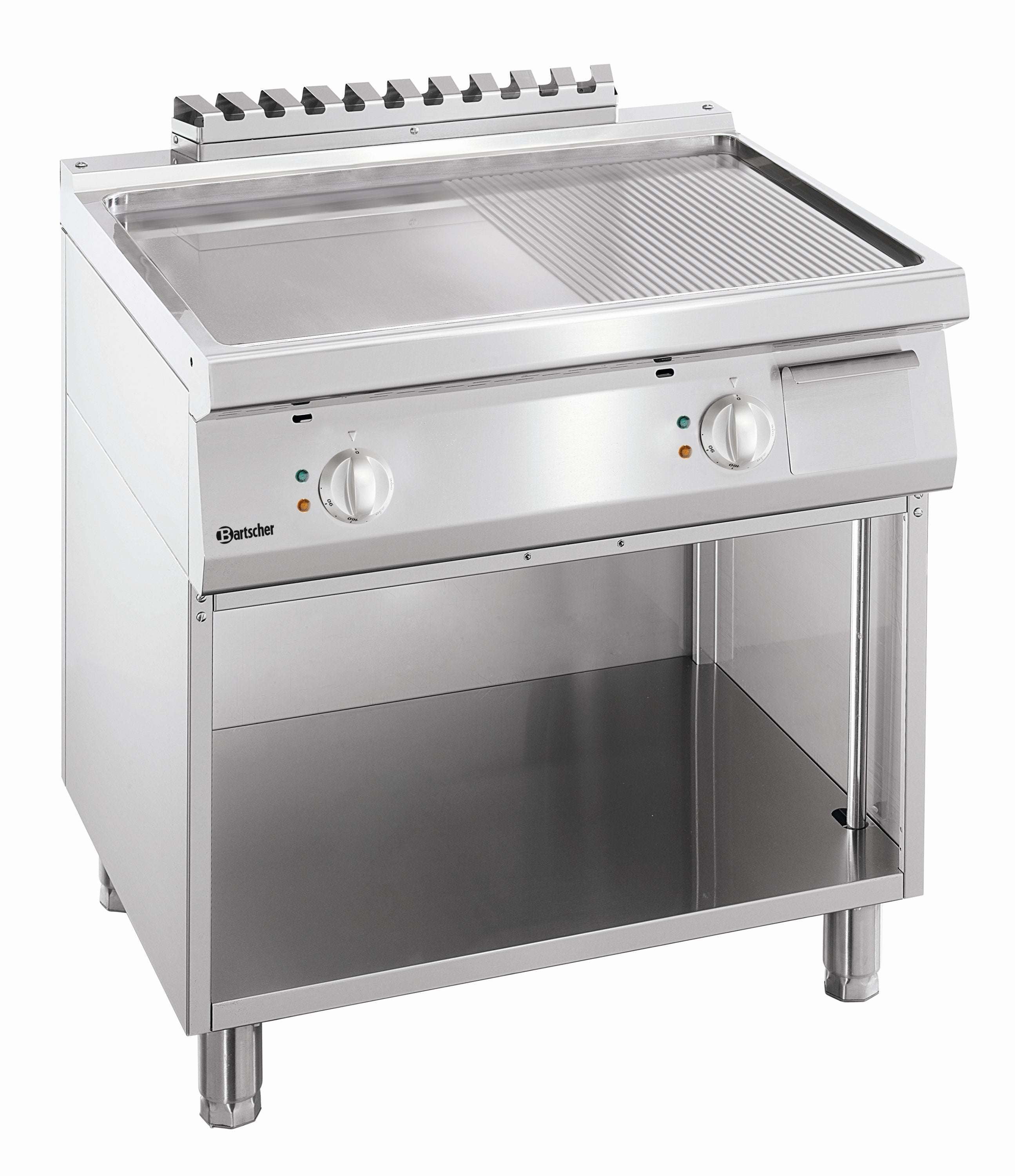 Plaque à Snacker Electrique - 1/2 lisse 1/2 rainurée - Soubassement Ouvert - Bartscher - Mathon - 2