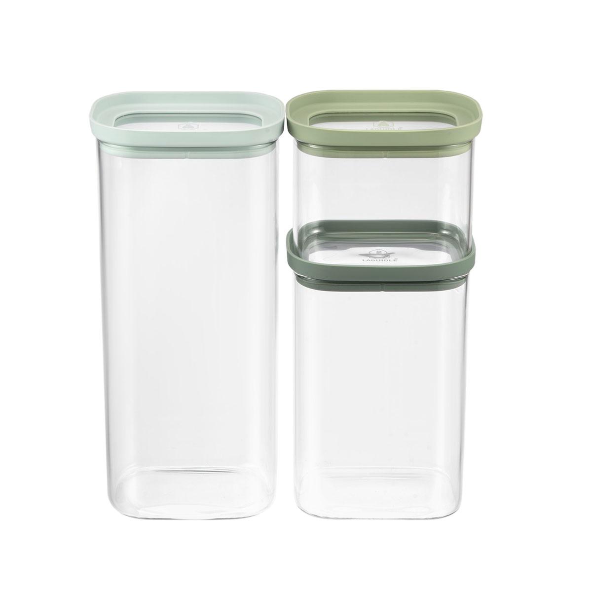 Lot de 3 bocaux en verre 600/1300/2000ml Laguiole Cuisson - Mathon - 1