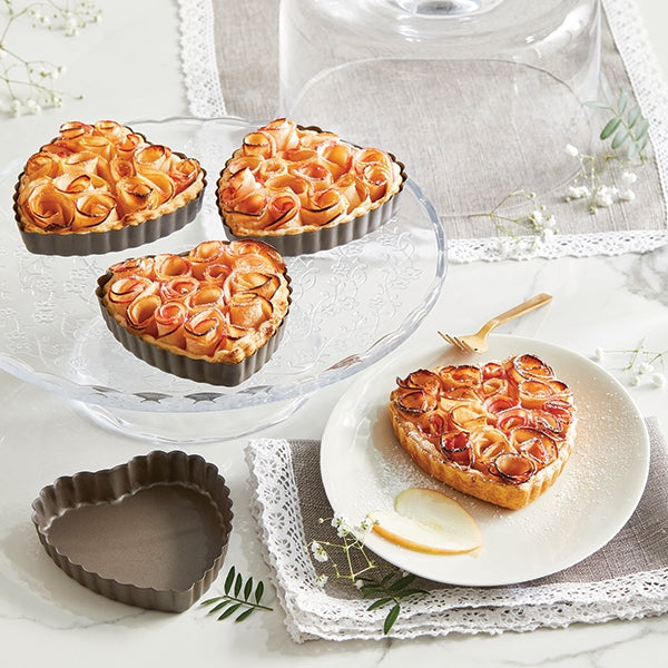 Set de 4 moules à tartelette coeur revêtement antiadhérent 11 cm Mathon - Mathon - 3