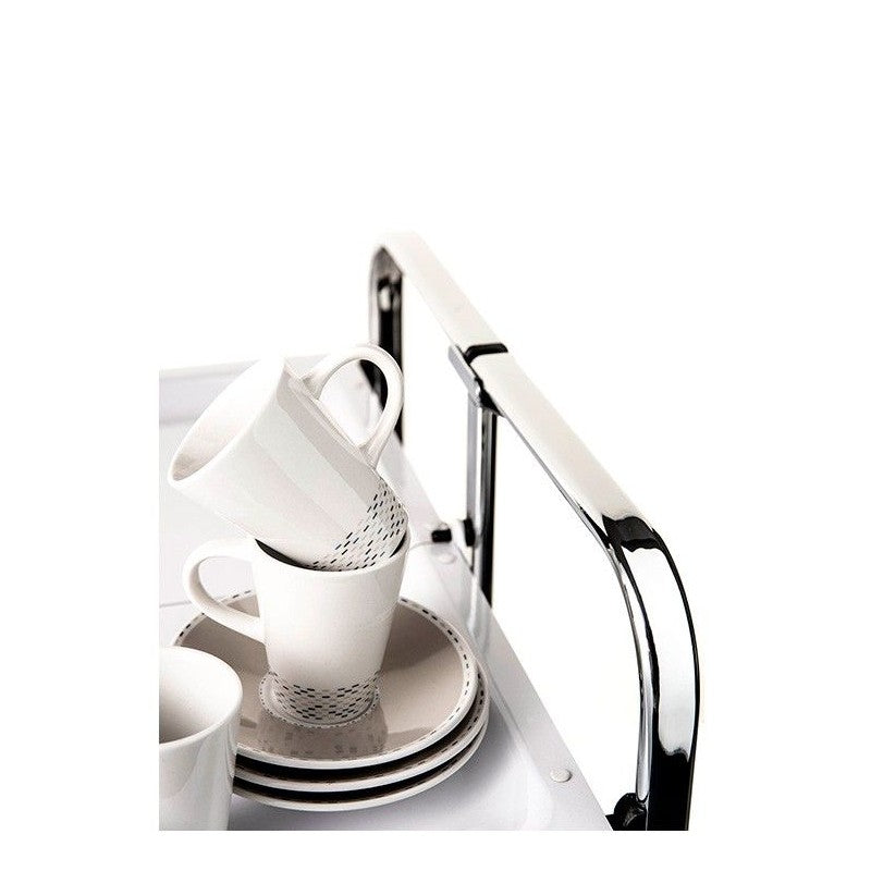 Desserte pliante 2 niveaux avec roulettes – structure chromée, bauhaus Don Hierro - Mathon - 5