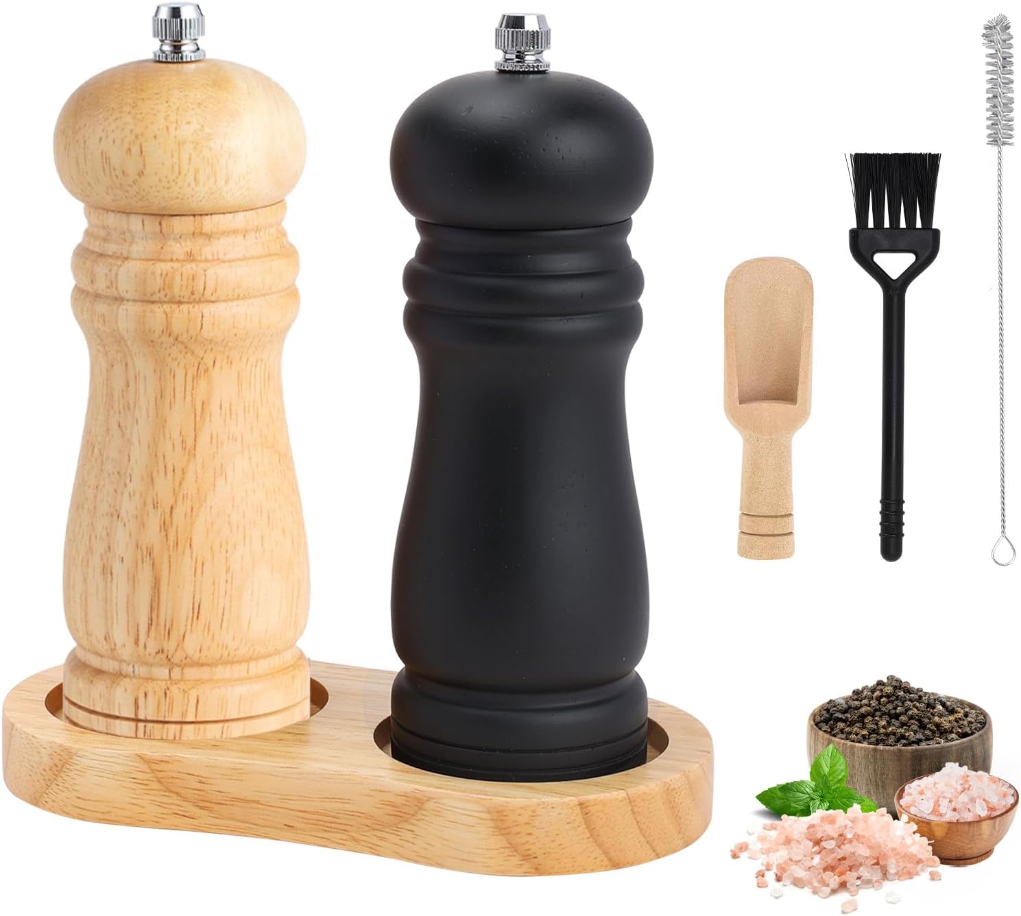 Moulin à Poivre et Sel en Bois Avec Plateau Vendos85 - Mathon