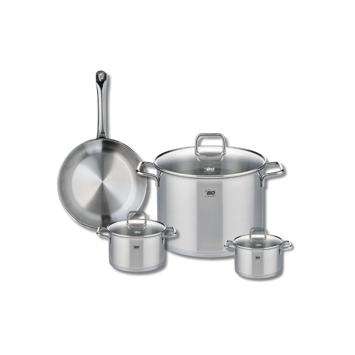 Ensemble de 1 Poêle de cuisson 24 cm et 3 faitouts 12, 14 et 26 cm  Profi Citrin Elo - Mathon - 1
