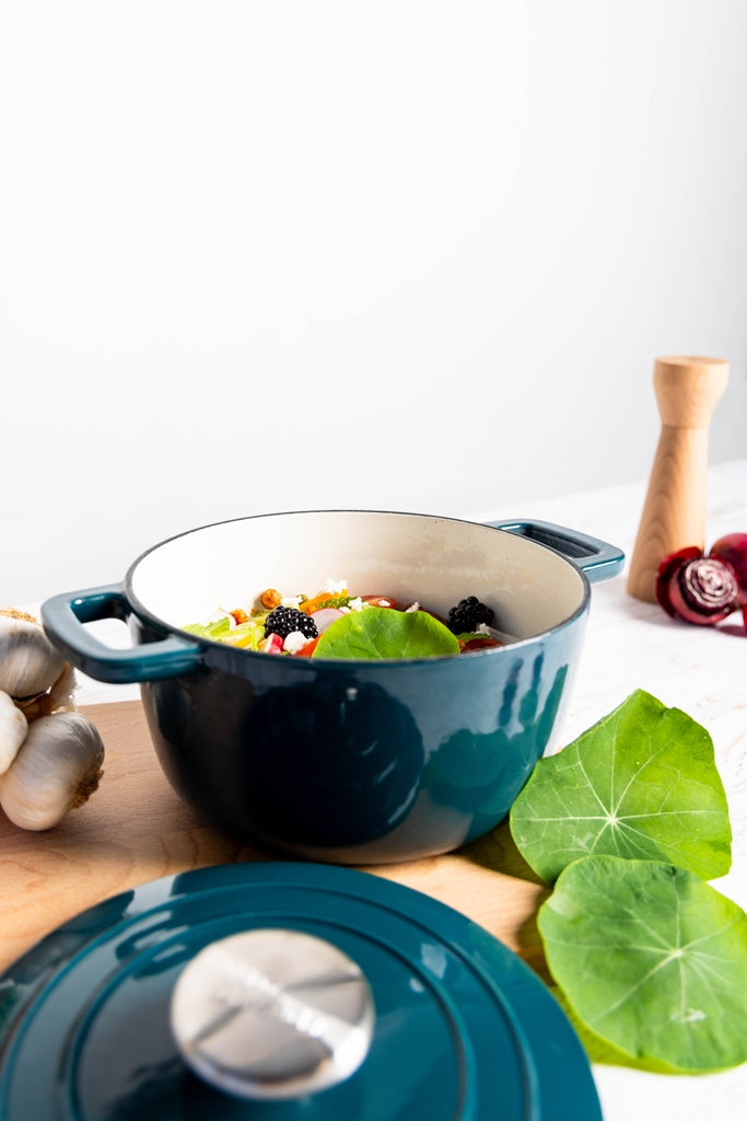 Cocotte en Fonte émaillée, FONTESTIC, Bleu canard, D20 cm Cosy & Trendy - Mathon - 3