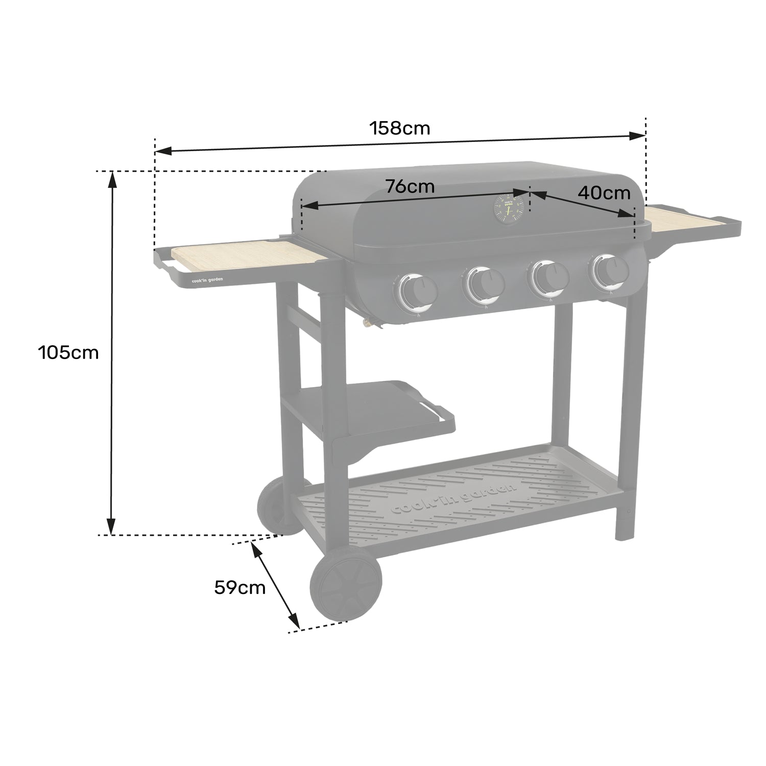 Barbecue gaz FLAVO 76 SC sur chariot Cook