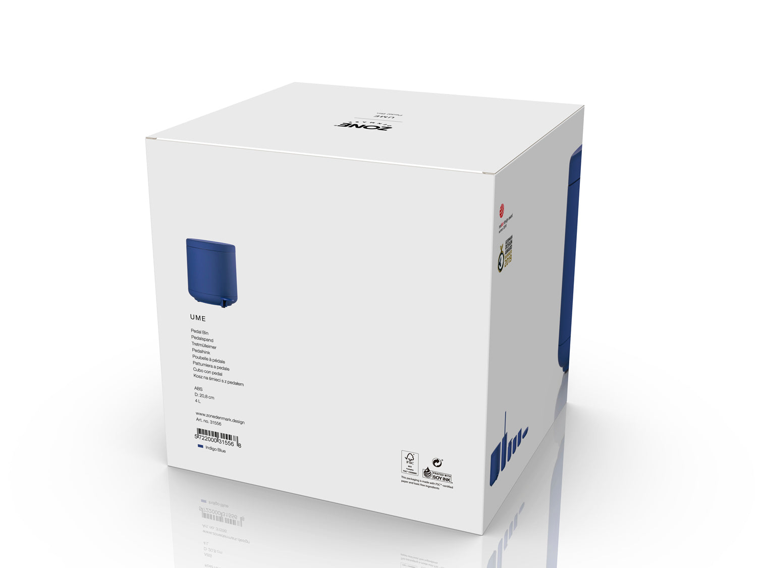 Poubelle à pédale UME en abs Bleu indigo Zone Denmark - Mathon - 3