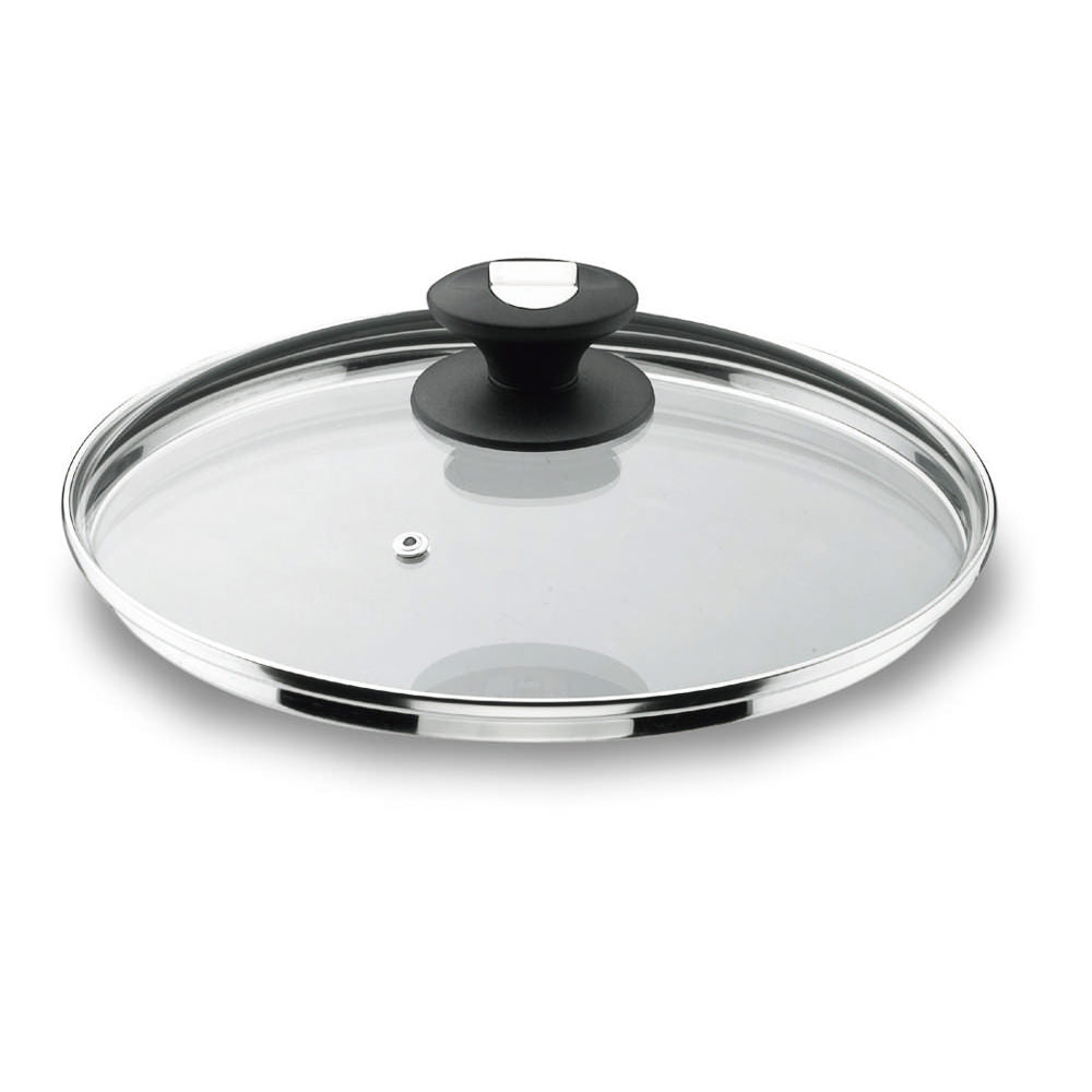 Couvercle en verre bord inox 20 cm Lacor - Mathon