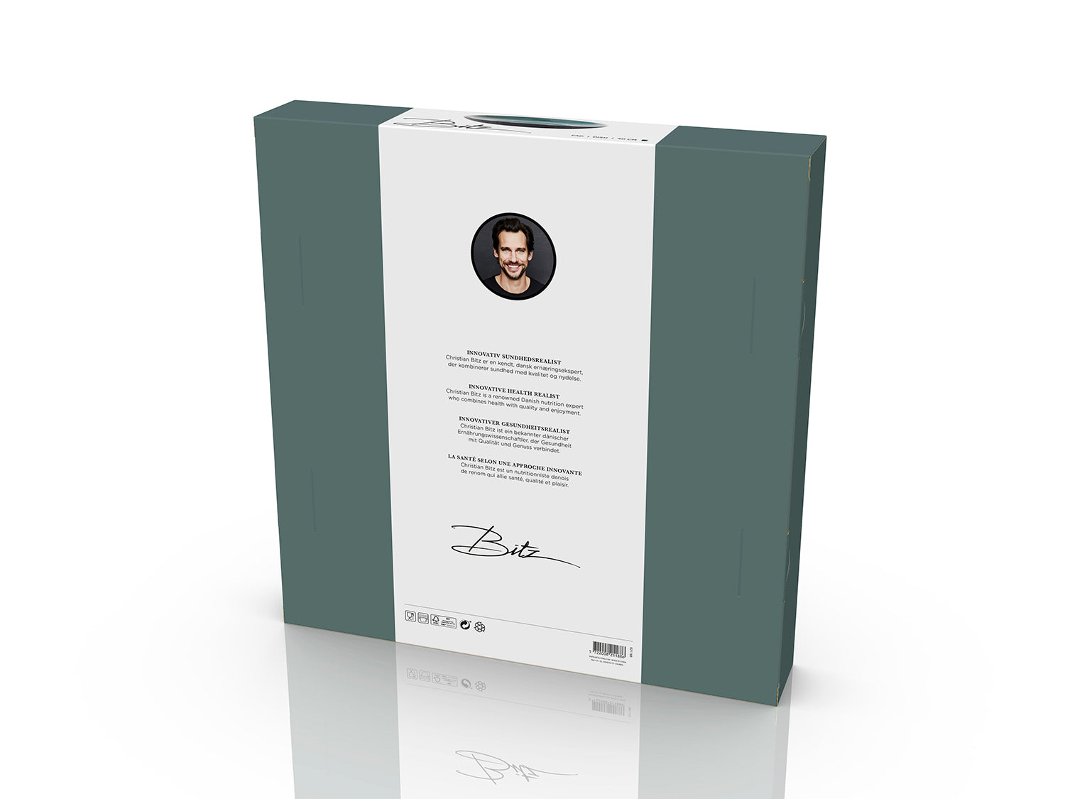 Plat de service rond GASTRO 40cm en grès émaillé Noir/Vert Bitz - Mathon - 6