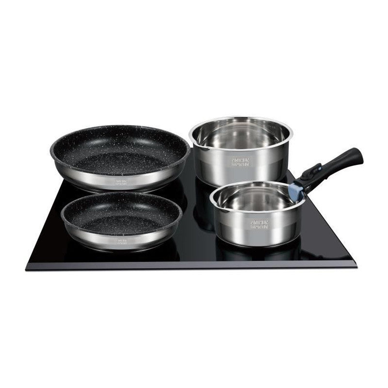 Batterie De Cuisine   Am2493 8 Pieces - Acier Inoxydable - Poignée Amovible - Tous Feux Dont Induction Arthur Martin - Mathon - 2