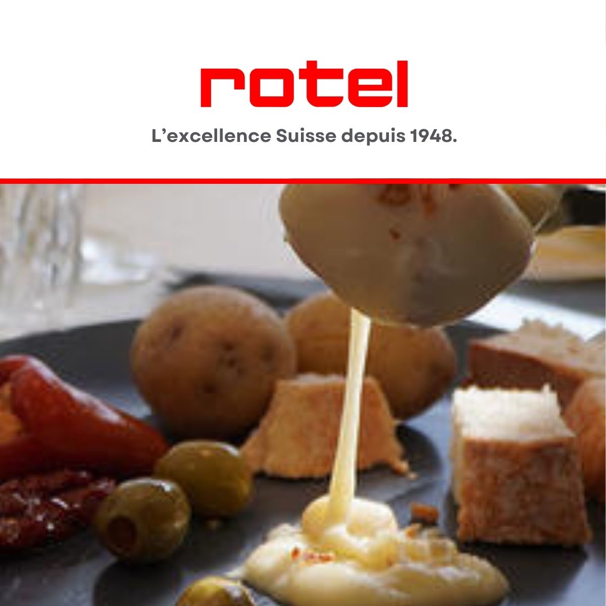 Service à Fondue Rotel 2L Traditionnel Suisse - 6 Personnes - Caquelon Fonte Aluminium Émaillé - Avec Alcool Gélifié
