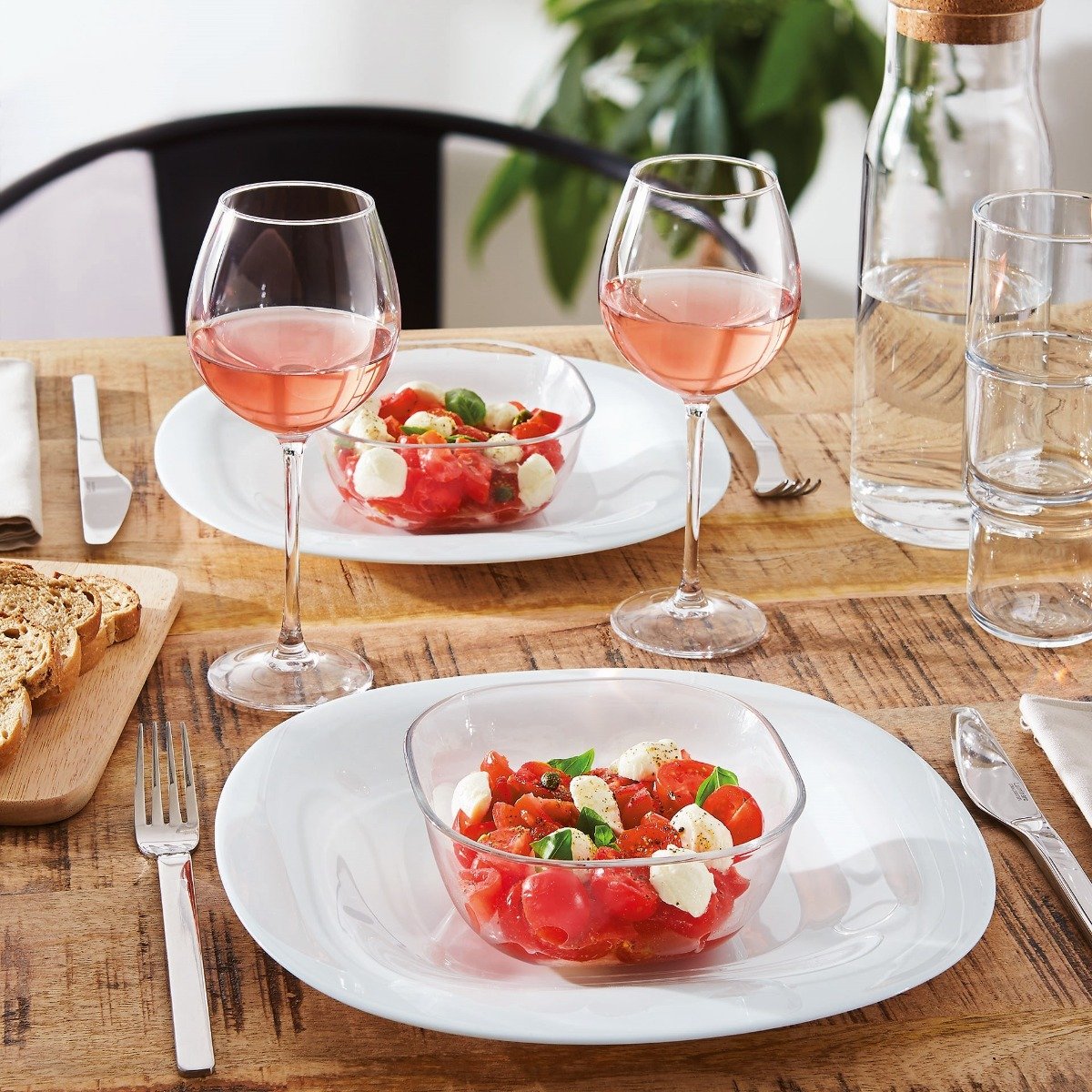 Service de table 18 pièces Carine blanc - Luminarc - Opale trempé extra résistant Luminarc - Mathon - 4