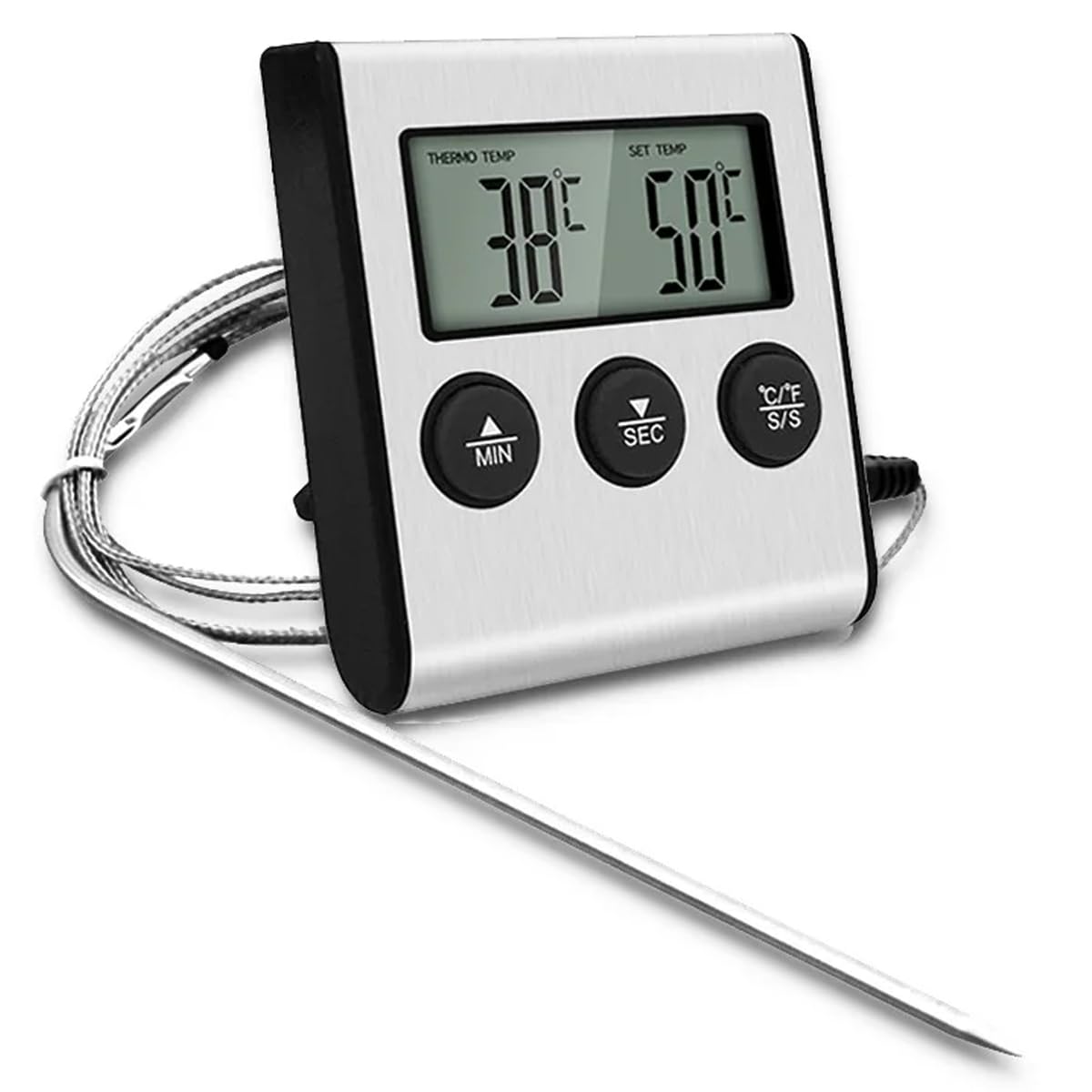 Thermomètre numérique LED avec sonde et fonction minuterie Vendos85 - Mathon