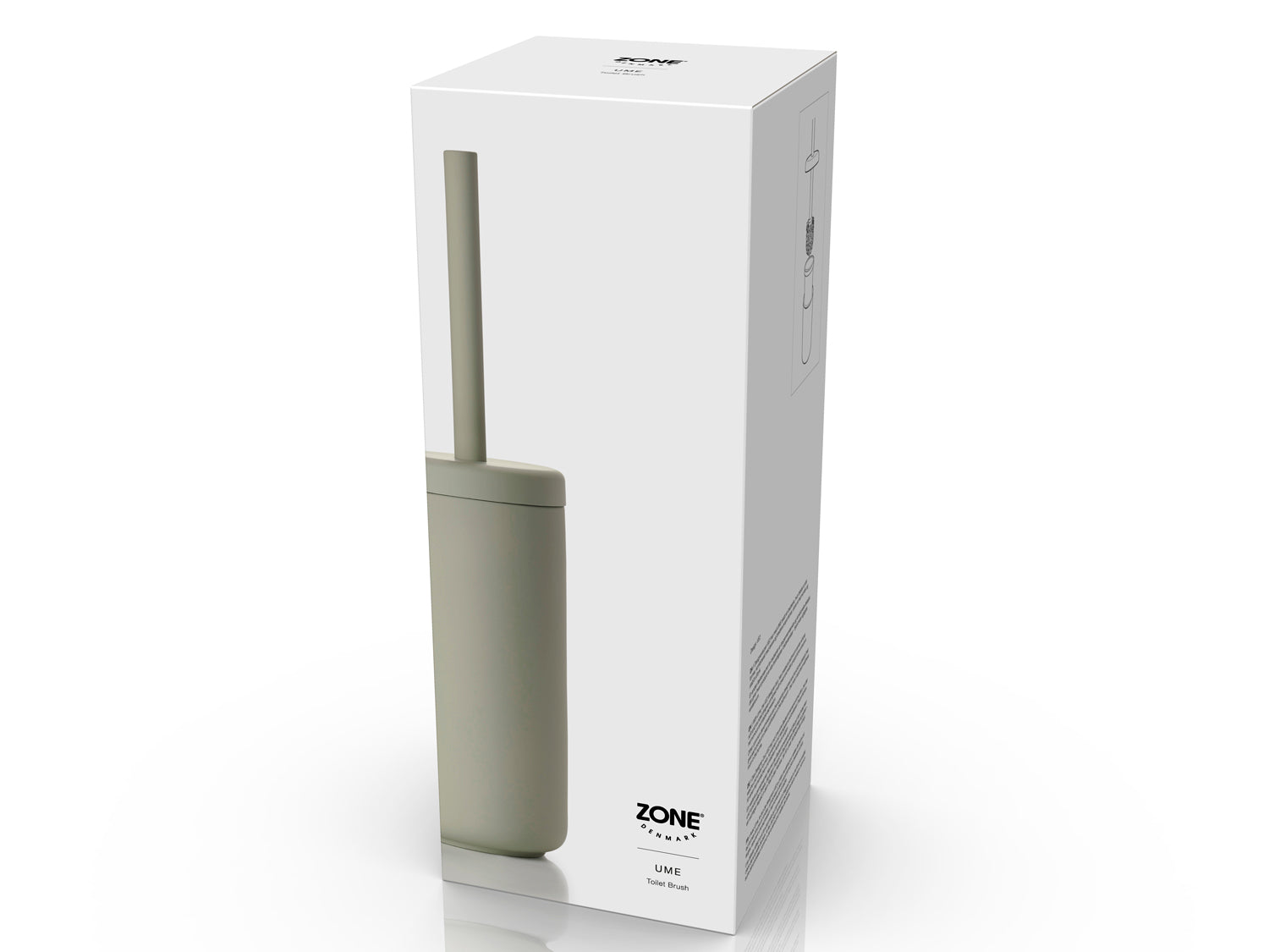 Brosse de toilette UME en grès et polypropylène Vert eucalyptus Zone Denmark - Mathon - 2