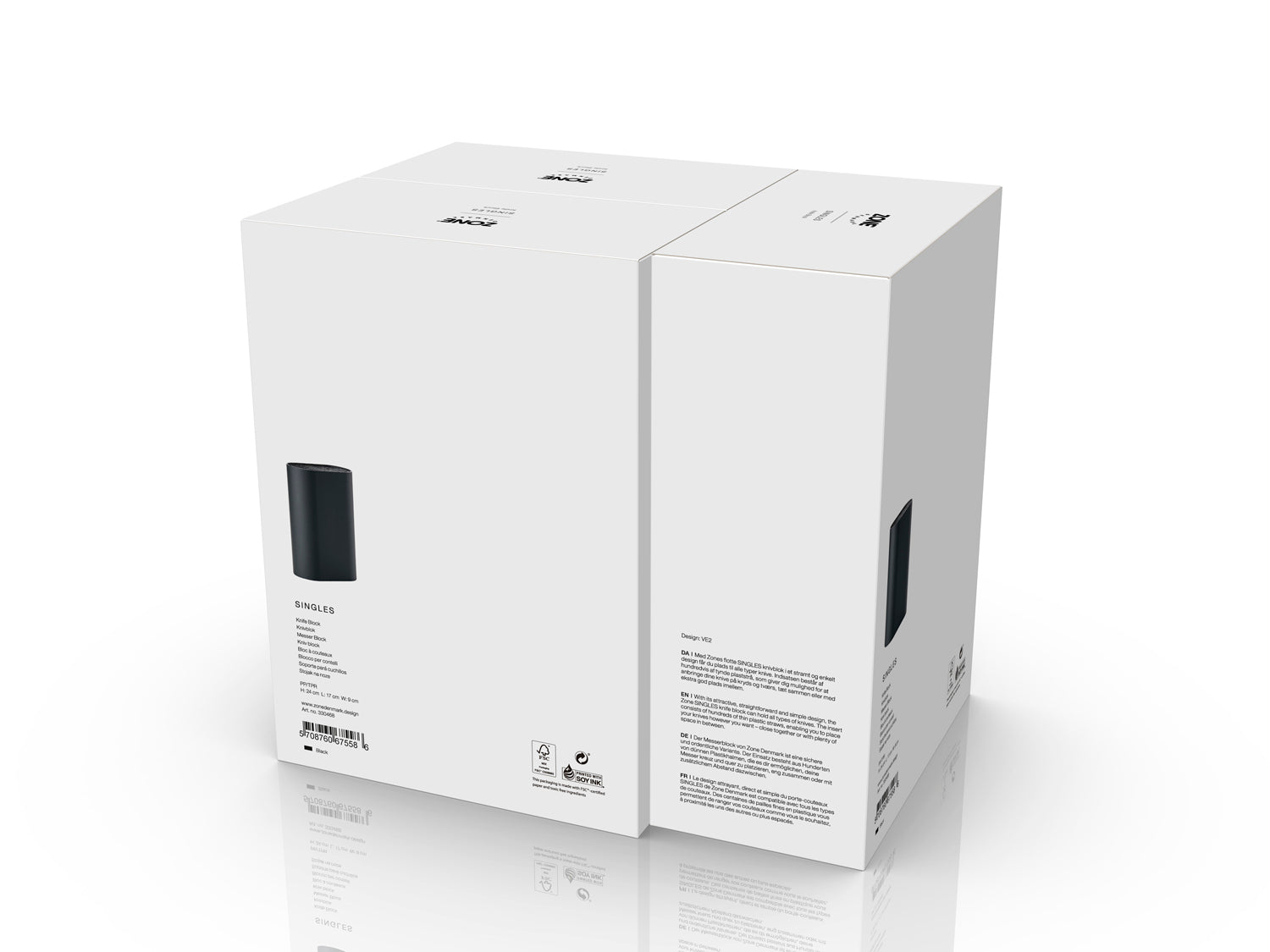 Bloc couteaux SINGLES en polypropylène et élastomère thermoplastique Noir Zone Denmark - Mathon - 5