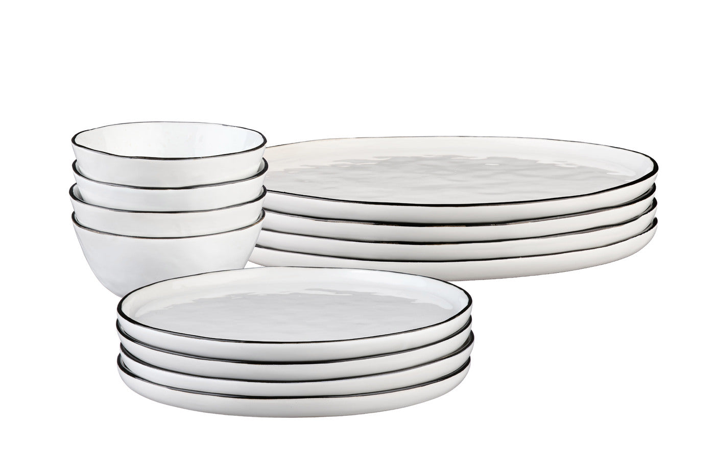 Lot de 12 set les essentiels en grès blanc D Björn - Mathon - 3