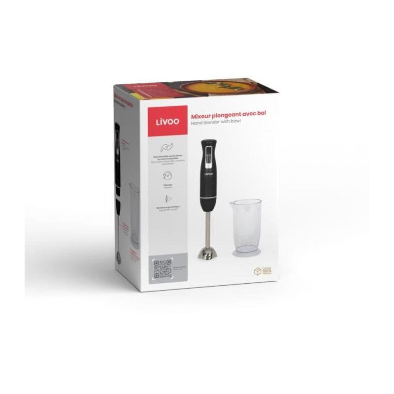 Mixeur Plongeant Avec Bol - Livoo - Dop245n - 400 W - 2 Vitesses - Noir Livoo - Mathon - 2