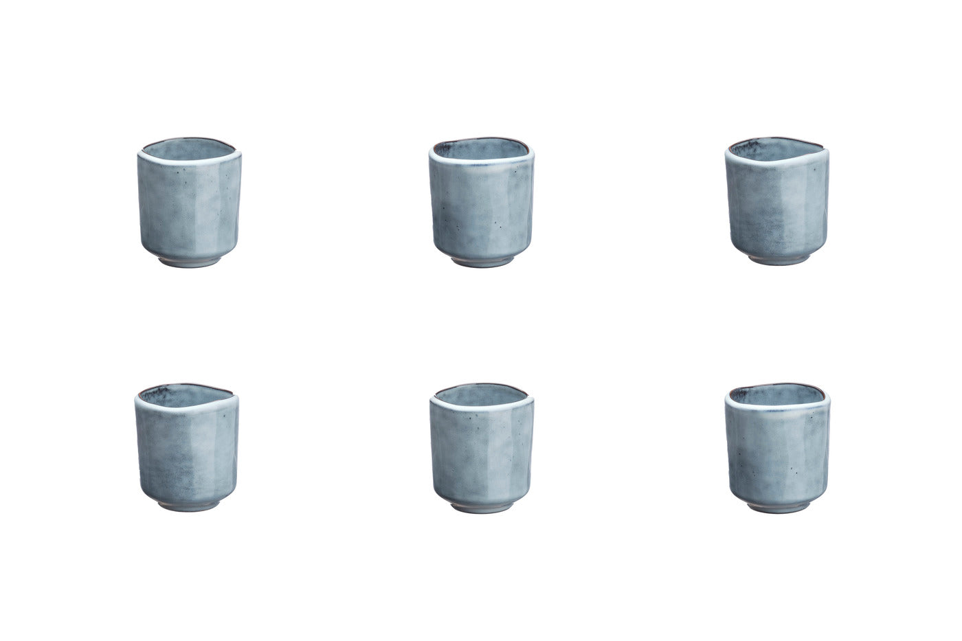 Lot de 6 tasses en grès gris D6.5 Björn - Mathon - 1