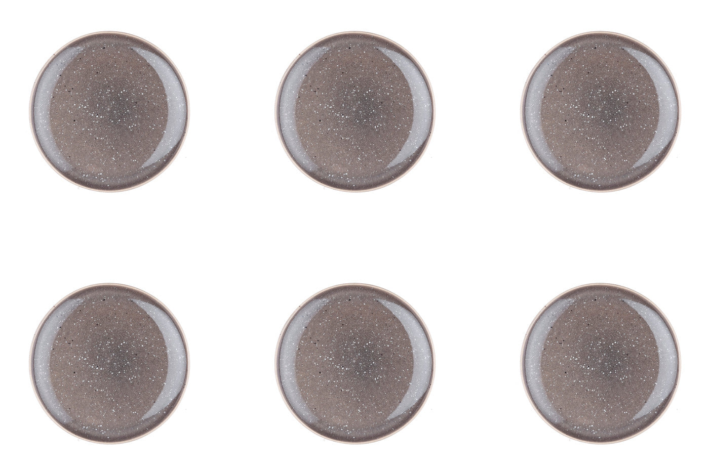 Lot de 6 assiettes à pain en grès gris D18 Björn - Mathon - 1