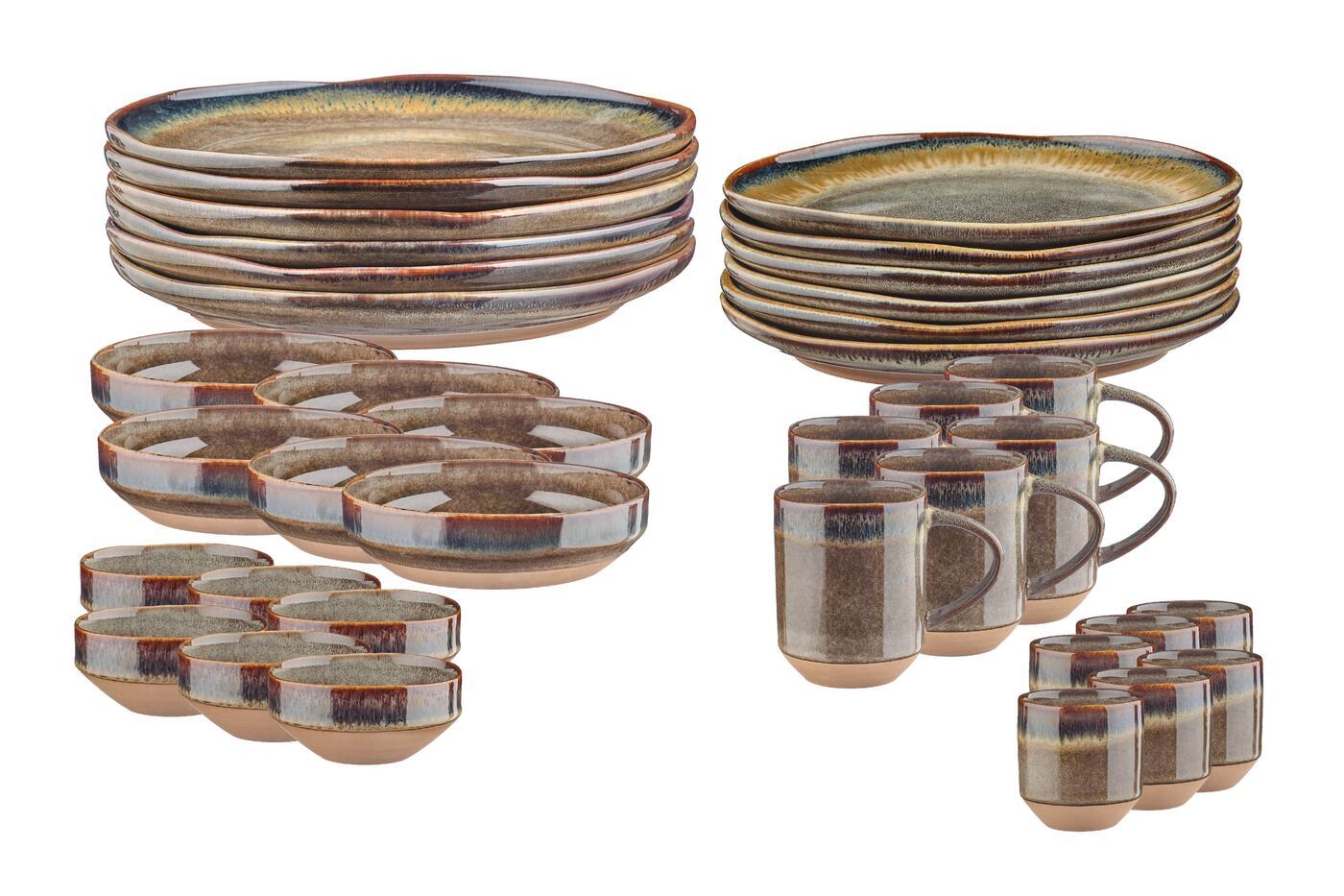 Lot de 36 set complet en grès marron D Björn - Mathon - 3