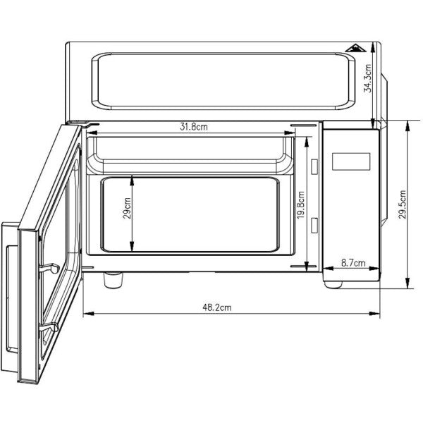 Micro-ondes Sans Plateau Tournant - Flatbed - Grill - Continental Edis Continental Edison - Mathon - 6