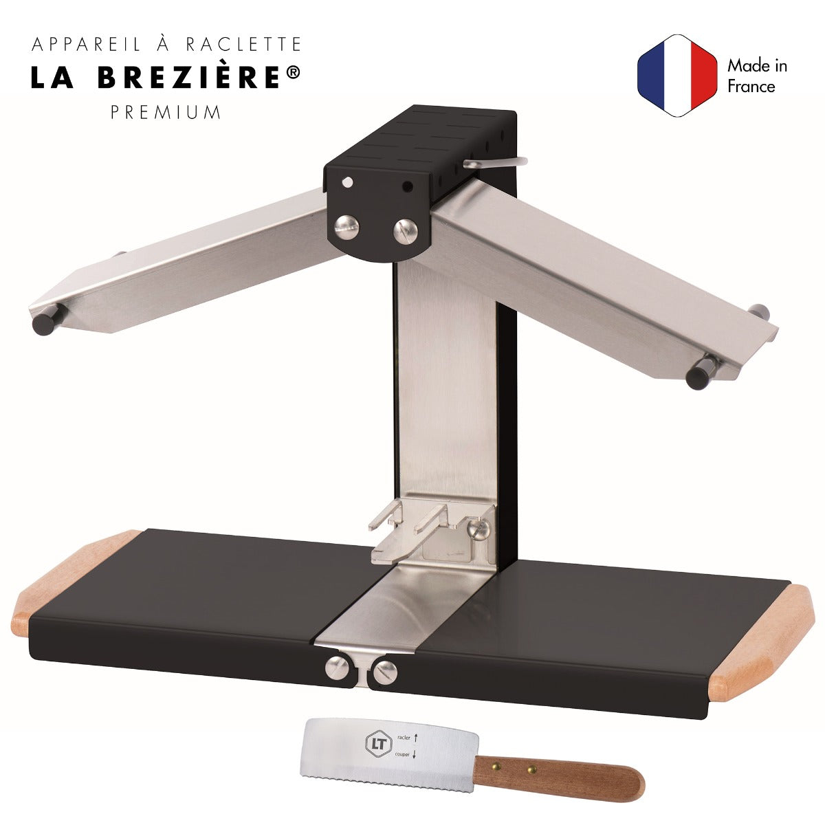 Appareil à raclette - Brézière® PREMIUM - Noir - Poignées bois - Couteau inclus Louis Tellier - Mathon - 4