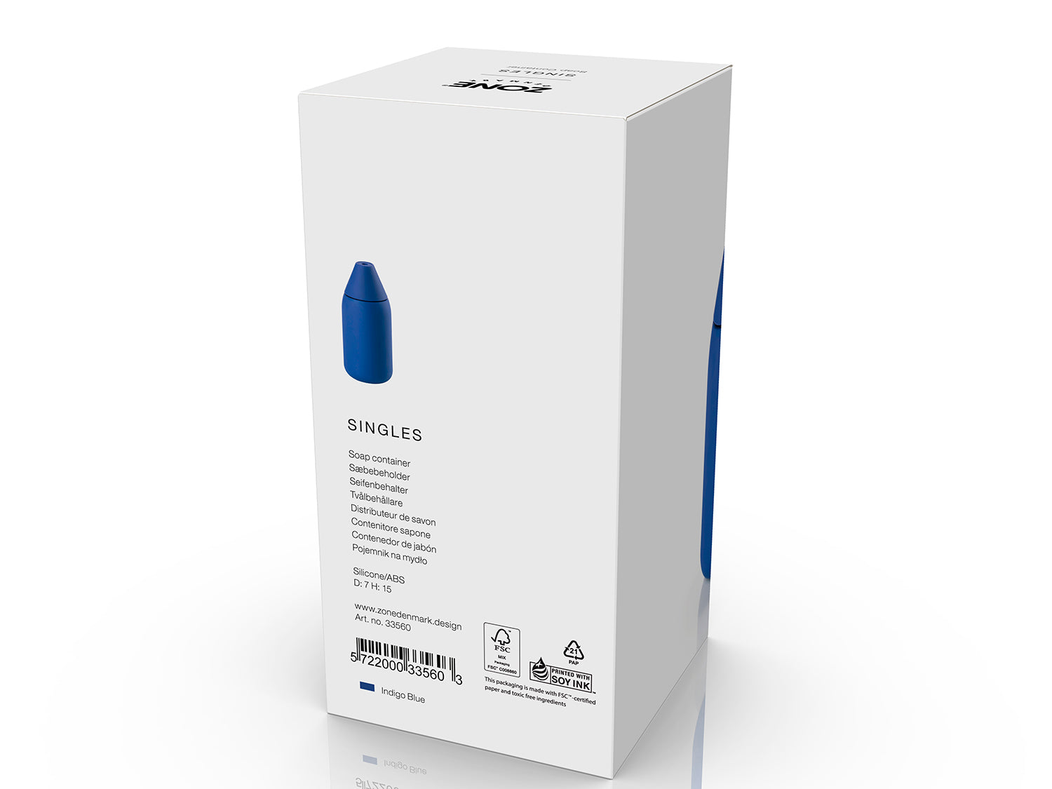 Distributeur de savon SINGLES en abs et silicone Indigo Zone Denmark - Mathon - 3